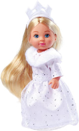 Simba Evi Princesa de los sueños del amor, muñeca con un vestido de invierno de ensueño con adornos de piel y elementos brillantes, 12 cm, 3 años en adelante