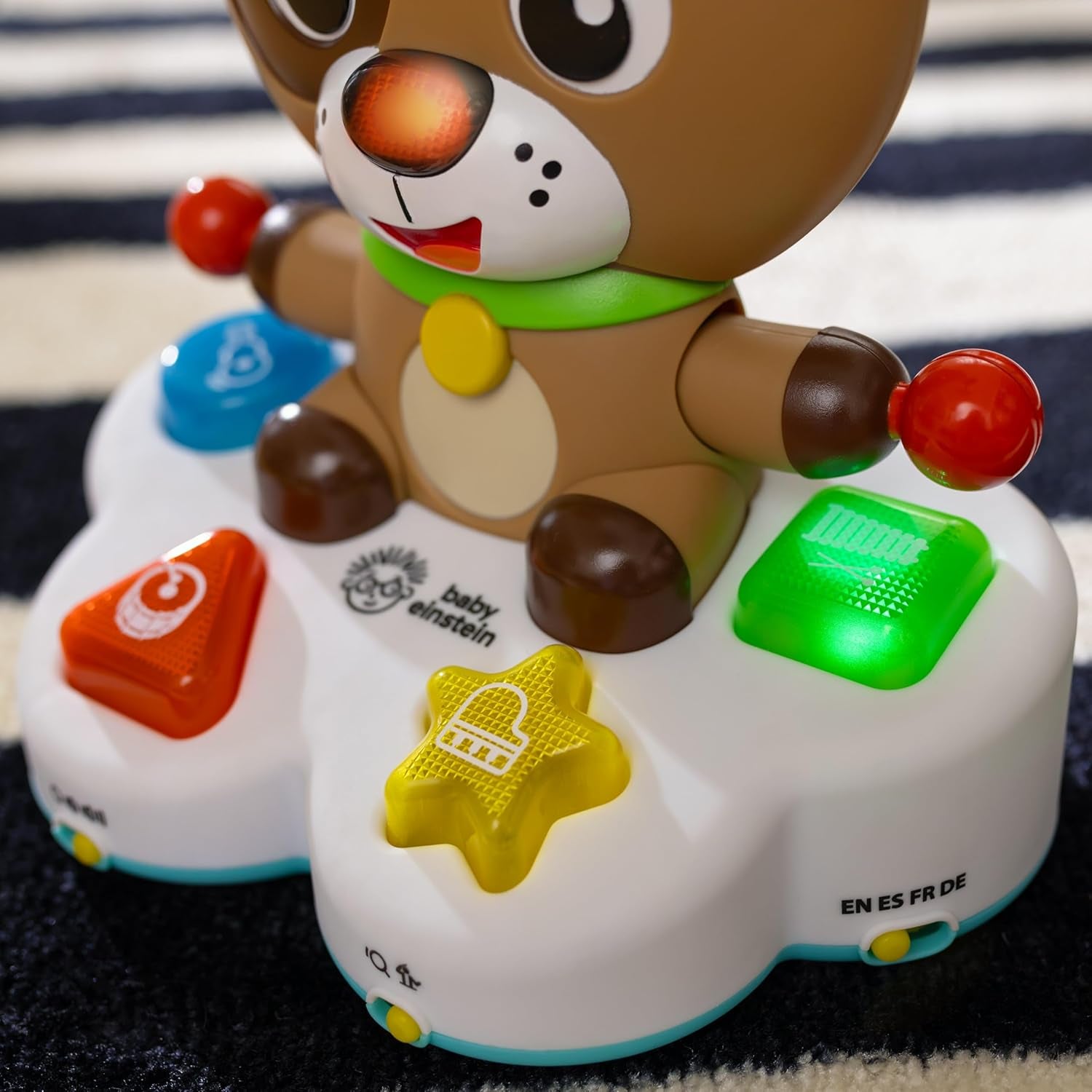 Baby Einstein, Drum & Learn Dean Juguete Musical de Aprendizaje - Juguete Bebé Multisensorial, 2 Modos de Juego, Colores, Formas e Instrumentos, Más de 50 Sonidos, A Partir de 6 Meses Juguetes Bebé Naty Shop