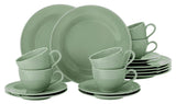 Servicio de café SELTMANN WEIDEN con 18 piezas BTR - Beat - Forma: Redonda con relieve estriado - estilo moderno - verde salvia - Color Glaze