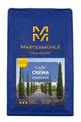 Martermühle Crema Espresso Fuerte 500g | Arábica/Robusta | Sabores: Cacao oscuro, avellana | Granos de espresso enteros ligeramente tostados, baja acidez