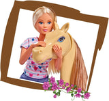 Simba 105730939 - Steffi Love Traje para montar a caballo 2 caballos Muñeca de moda totalmente articulada 29 cm para niños a partir de 3 años