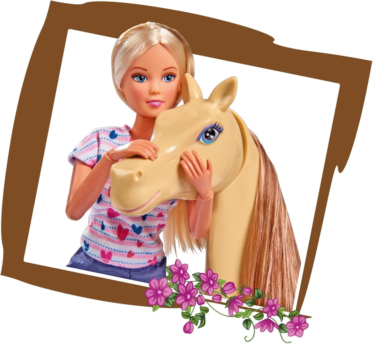 Simba 105730939 - Steffi Love Traje para montar a caballo 2 caballos Muñeca de moda totalmente articulada 29 cm para niños a partir de 3 años