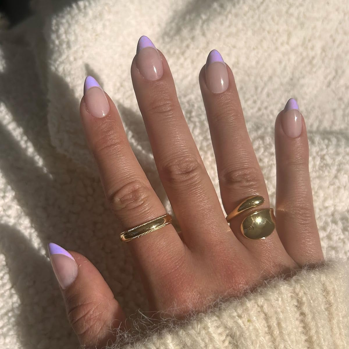 Puntas francesas largas, pegamento con purpurina dorada en uñas cuadradas largas, juego de uñas postizas con punta francesa y purpurina, uñas artificiales cuadradas para mujer, 24 Uds.