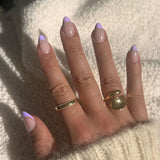 Puntas francesas largas, pegamento con purpurina dorada en uñas cuadradas largas, juego de uñas postizas con punta francesa y purpurina, uñas artificiales cuadradas para mujer, 24 Uds.