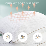Bedstory Almohada, Almohada para Dormir, 2 Piezas, Hipoalergénica, Almohada Antipolvo, Plumón, Calidad Alternativa, Almohada para Dormir boca arriba, boca abajo y de lado, Tamaño Estándar, Lavable, 42 X 70 Cm Naty Shop Standard Pillows