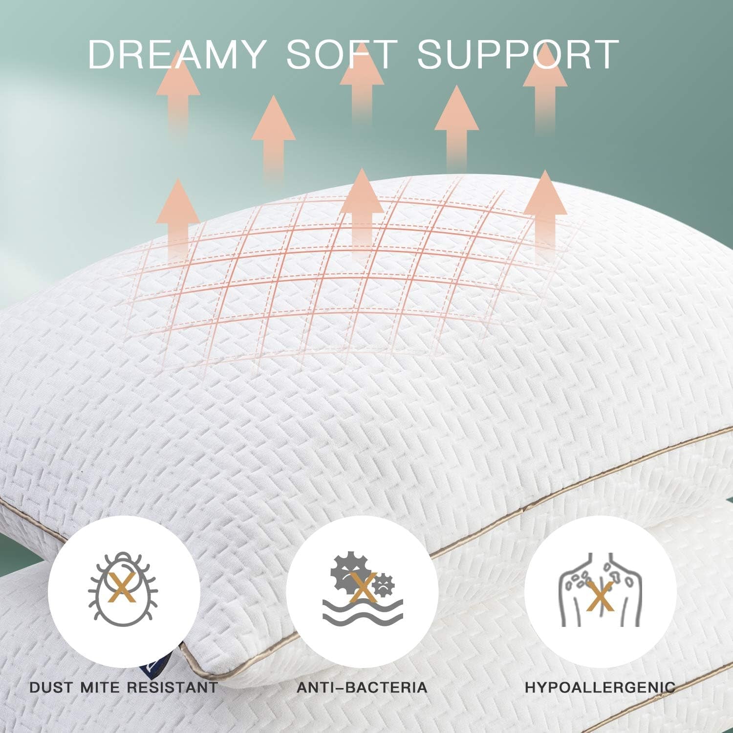 Bedstory Almohada, Almohada para Dormir, 2 Piezas, Hipoalergénica, Almohada Antipolvo, Plumón, Calidad Alternativa, Almohada para Dormir boca arriba, boca abajo y de lado, Tamaño Estándar, Lavable, 42 X 70 Cm Naty Shop Standard Pillows