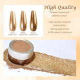 Chrome Nagel Pulver Spiegel Effekt Metallic Staub Holographische Glitter Glasierte Maniküre Dekoration Reflektierendes Pigment para DIY Gel Polish Nail Art, Harz Handwerk, Geschenke Für Gold