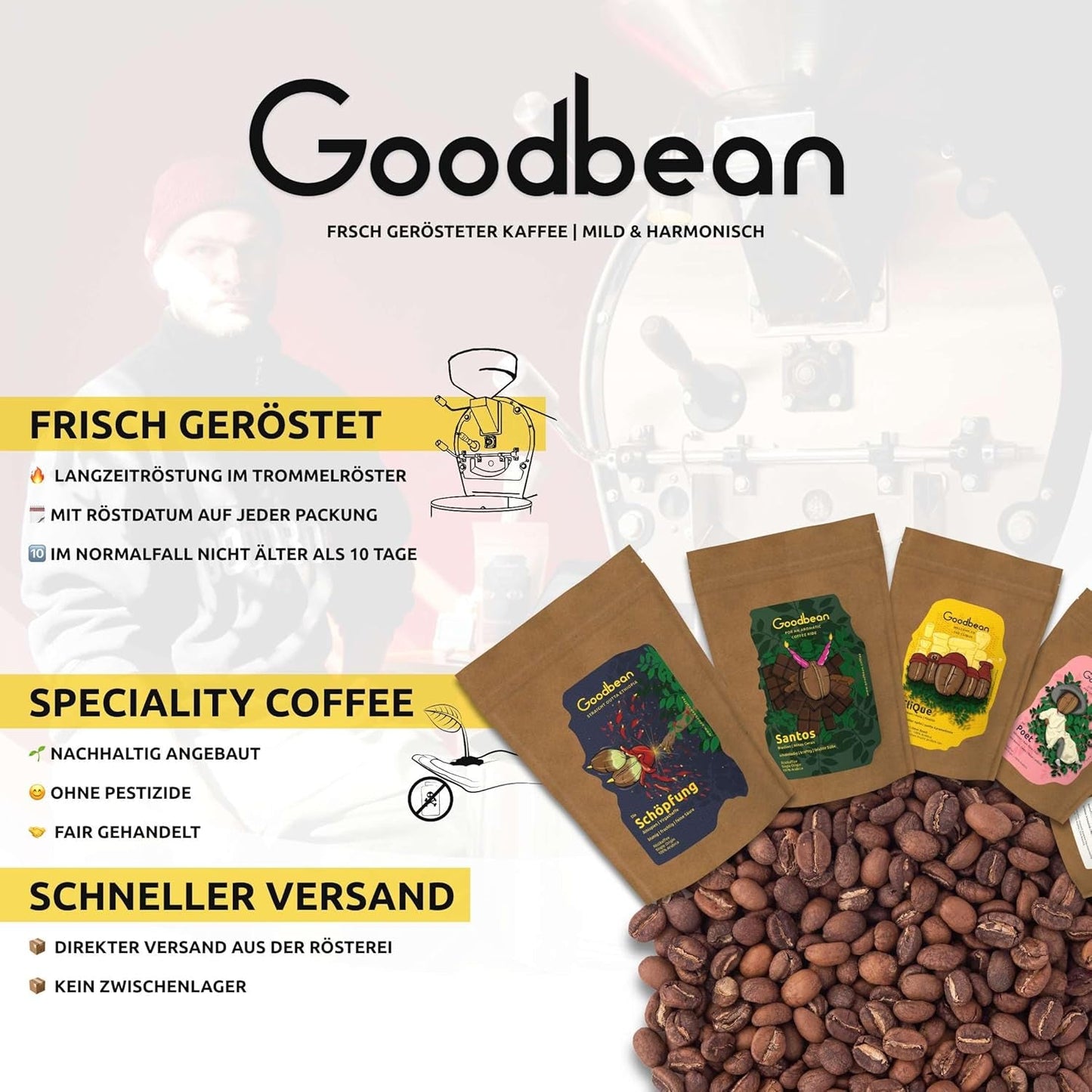 Descubrimiento - Café exprés | Café en grano 500g - 100% Arábica | para máquinas totalmente automáticas/portafiltro/espresso | Granos de café enteros | Granos de café frescos