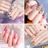 200 puntas de uñas postizas, 10 tamaños de uñas artificiales acrílicas con empujador de cutículas y caja transparente para mujeres y niñas (naturales y transparentes)