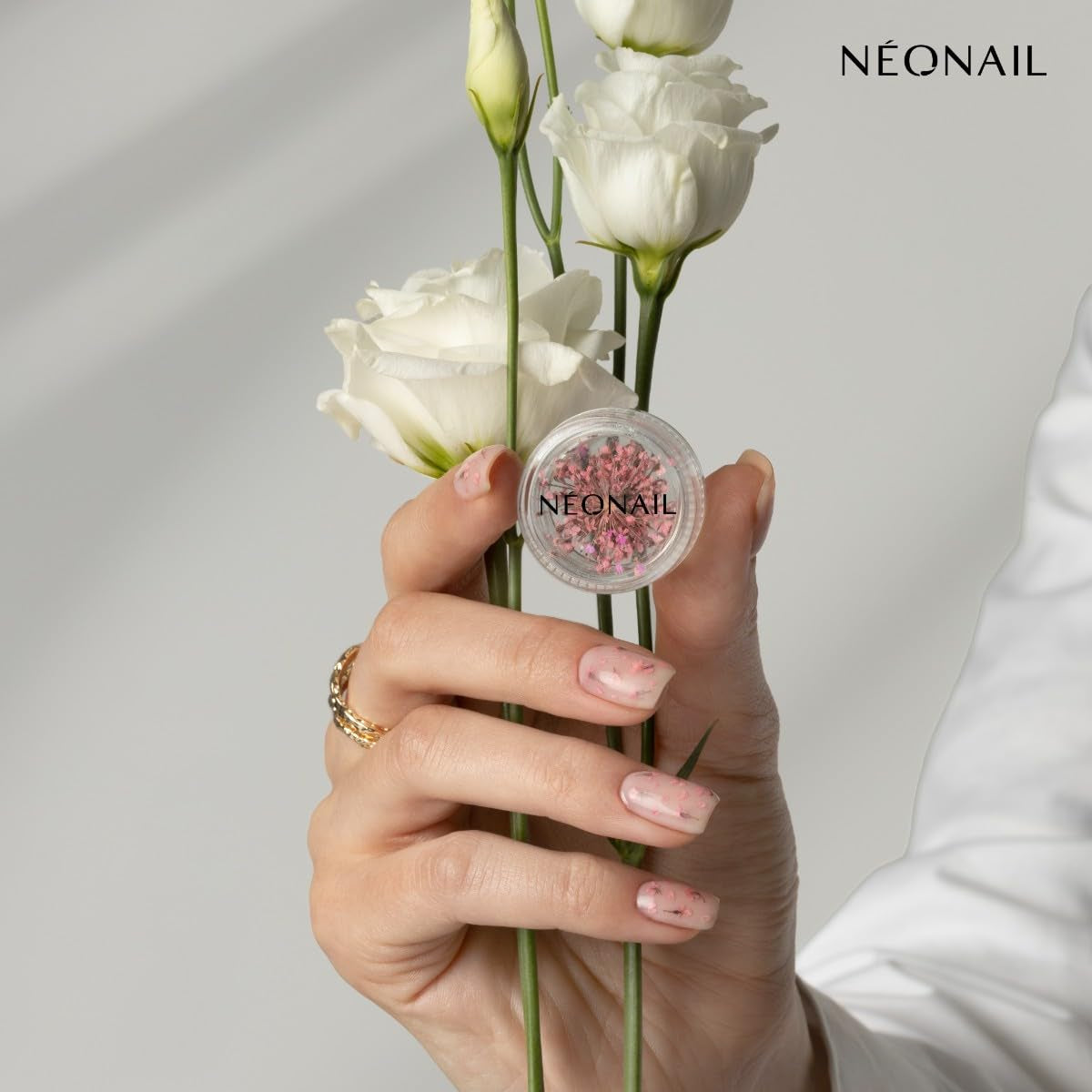 NÉONAIL Nail Art Flowers Set - Trockenblumen - Getrocknete Blumen - Nageldesign Zubehör - Nageldekorationen - Getrocknete Blüten - Decoración de uñas - Gelnägel Zubehör - 3 colores - Rosa, Lila, Naranja