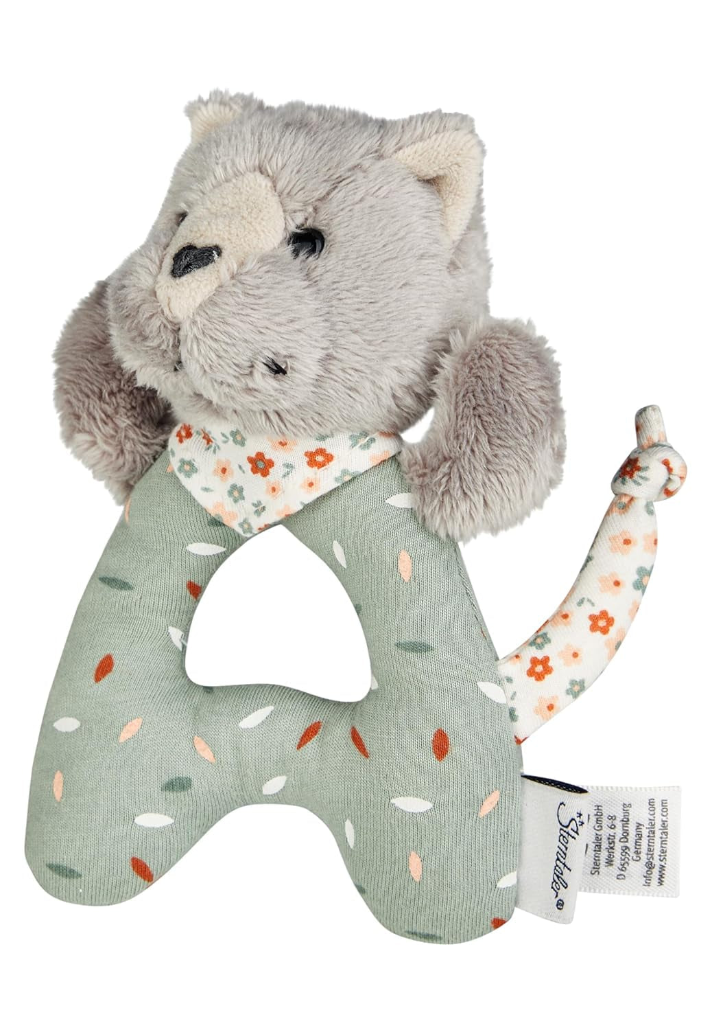 Lilly Cat Sterntaler Catch Toy - Juguete de Actividad Motora para Sonajero, Tocar y Jugar - Peluche para Bebés y Niños con Sonajero como Amigo Leal - Juguete para Bebé de Tela Suave Gris Bebe Naty Shop Toys