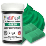 Colorante alimentario Sugarflair Colourflex Extra Paste Verde - Colorante alimentario comestible para crema de mantequilla, chocolate, pasta de azúcar, glaseado, fondant, mezclas para pasteles, masa y más - 25 g