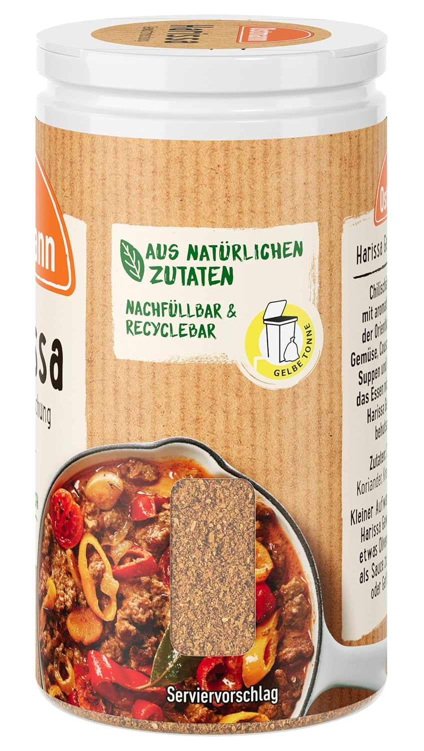 Ostmann Gewürze - Harissa Gewürzmischung | Scharfes orientalisches Gewürz für Geflügel, Fleisch, Gemüse oder Couscous | 35 g en Der Streudose