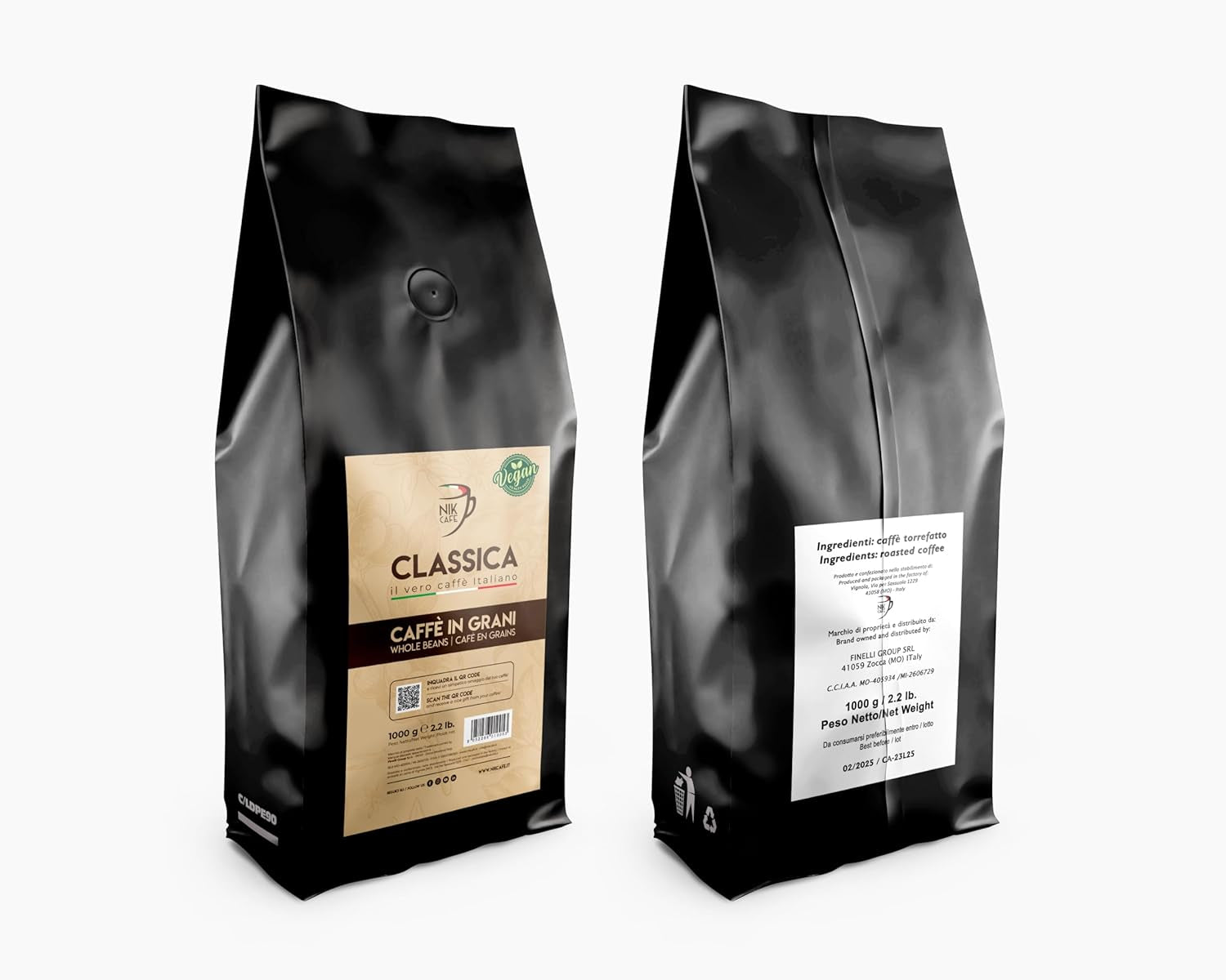 NIK CAFE' – Mezcla clásica – granos de café tostados. Su Excelencia, el robusto. 100% robusto