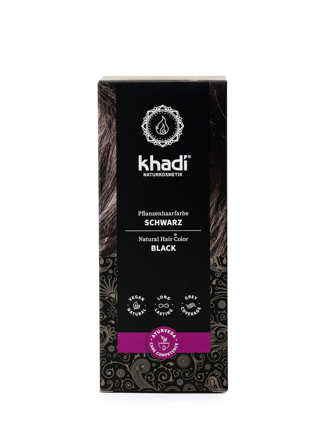 tinte para el cabello a base de hierbas khadi NEGRO - Tiñe tu cabello de un misterioso negro intenso sin tinte azul - 100% a base de hierbas, natural y vegano - 100g Tinte para el cabello Naty Shop Título predeterminado