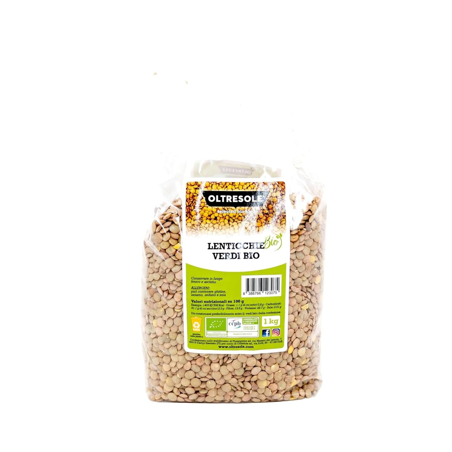 Lentejas Verdes Orgánicas 5kg, Legumbres Enteras Orgánicas, Fuente de Proteínas y Fibra, Ricas en Fibra y Minerales, Paquete Económico