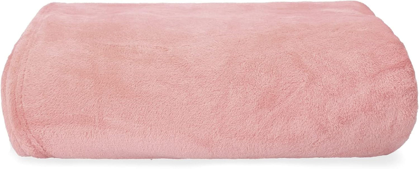 HOMLA Manta polar roja mullida y cálida - para sofá y cama Manta cómoda Manta para sofá Manta para salón - fácil de mantener 150 X 200 cm Rosa Camas y mantas Besuche den HOMLA-Store