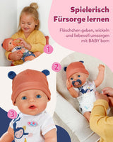 BABY Born Emma estilo jungla - Muñeca 43 cm de altura - 10 funciones Incluye accesorios y vestido en colores unisex - Funciona sin pilas - Apto para niños a partir de 3 años Naty Shop Dolls