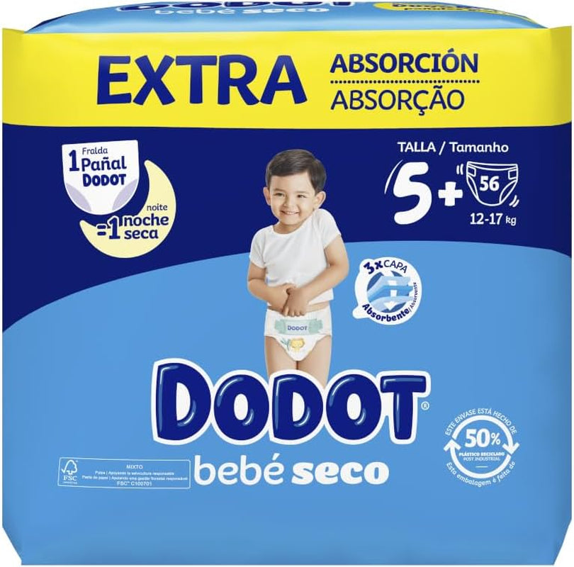 Baby Dry Extra - Paquete jumbo, tamaño 5-56 piezas