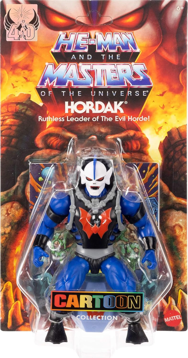 Figura de acción de Masters of the Universe Origins, Hordak de la colección de dibujos animados, aproximadamente 14 cm de altura, villano de la horda salvaje de la serie de televisión de los años 80, 16 puntos de movimiento, folleto de minicómic, JBM79 Figuras de acción Naty Shop
