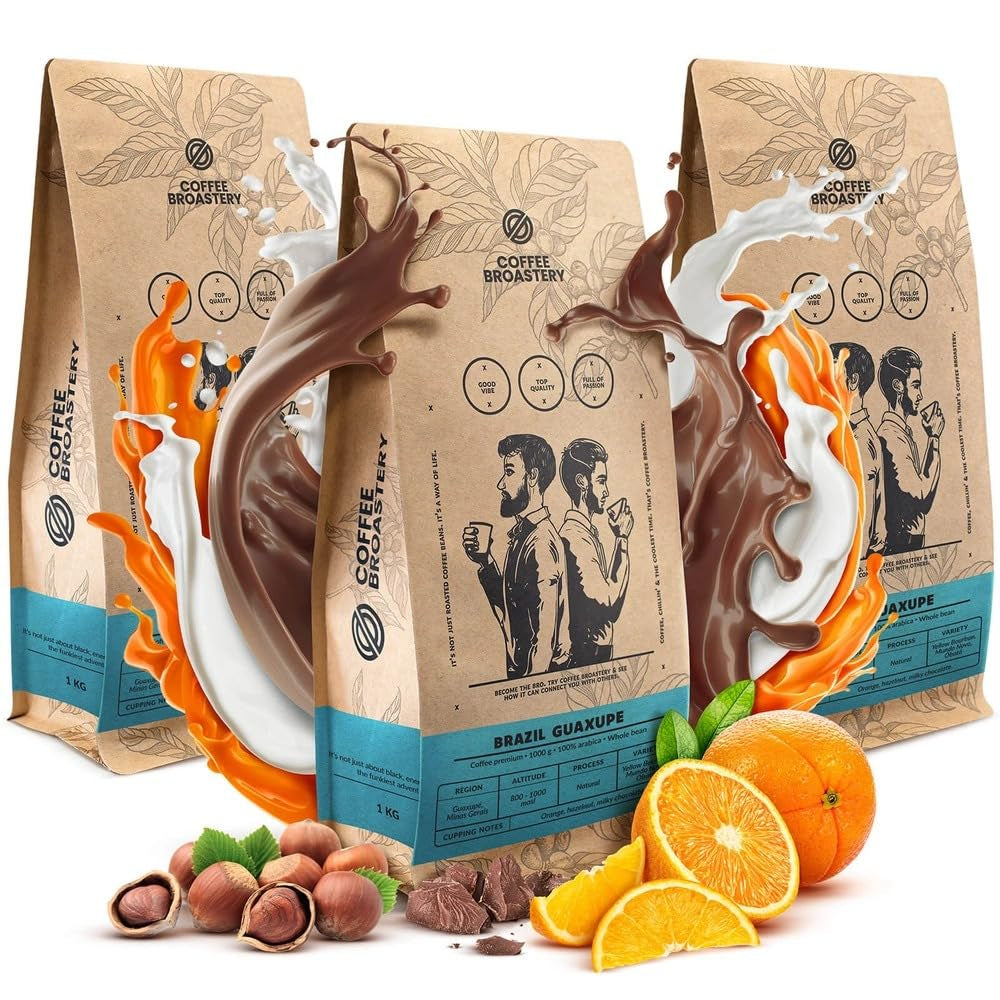 Juego de café en grano 3x1kg 3000g | Guaxupé brasileño | Café brasileño | Café especial | Recién frito | Panadería de café artesanal.