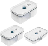 Zwilling Set de fiambreras al vacío Fresh & Save / Almacenamiento en frigorífico, 3 piezas, plástico, semitransparente, cajas de almacenamiento de alimentos La Mer Naty Shop Default Title