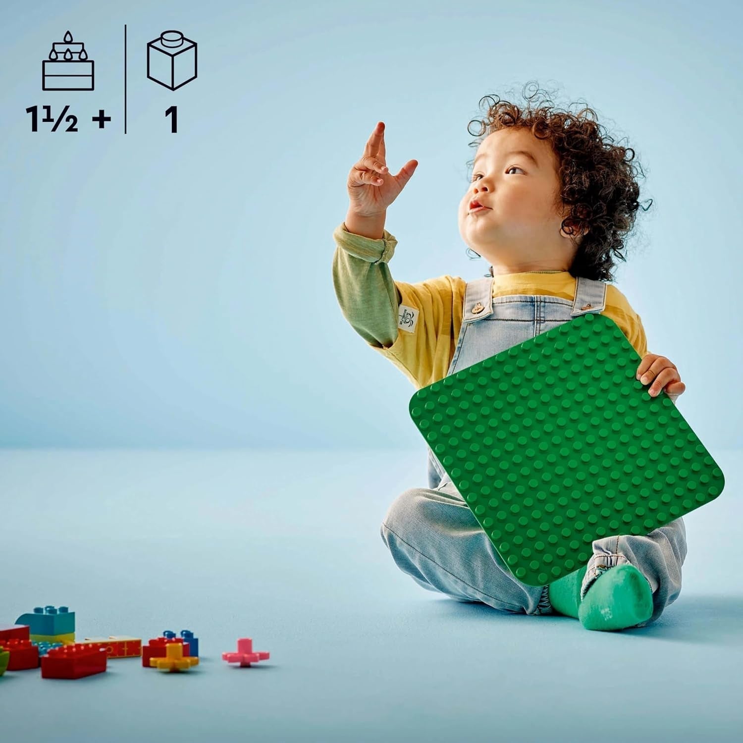Tablero de construcción LEGO DUPLO en verde, Juguete de construcción para niños pequeños a partir de 18 meses, Para exponer modelos, Permite a los niños en edad preescolar construir de forma creativa y jugar con imaginación, Juguete educativo 10460 Juegos de construcción Besuche den LEGO-Store