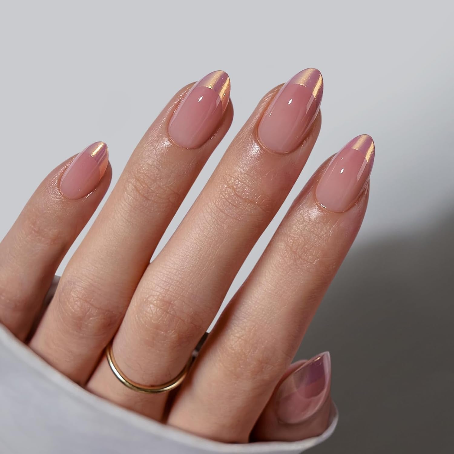 Btartbox Uñas Postizas Cuadradas Cortas Pegamento Baby Boomer En Uñas Postizas Rosa Degradado Blanco Uñas Artificiales Cortas con Pegamento para Uñas 30 Piezas Uñas Postizas Cuadradas