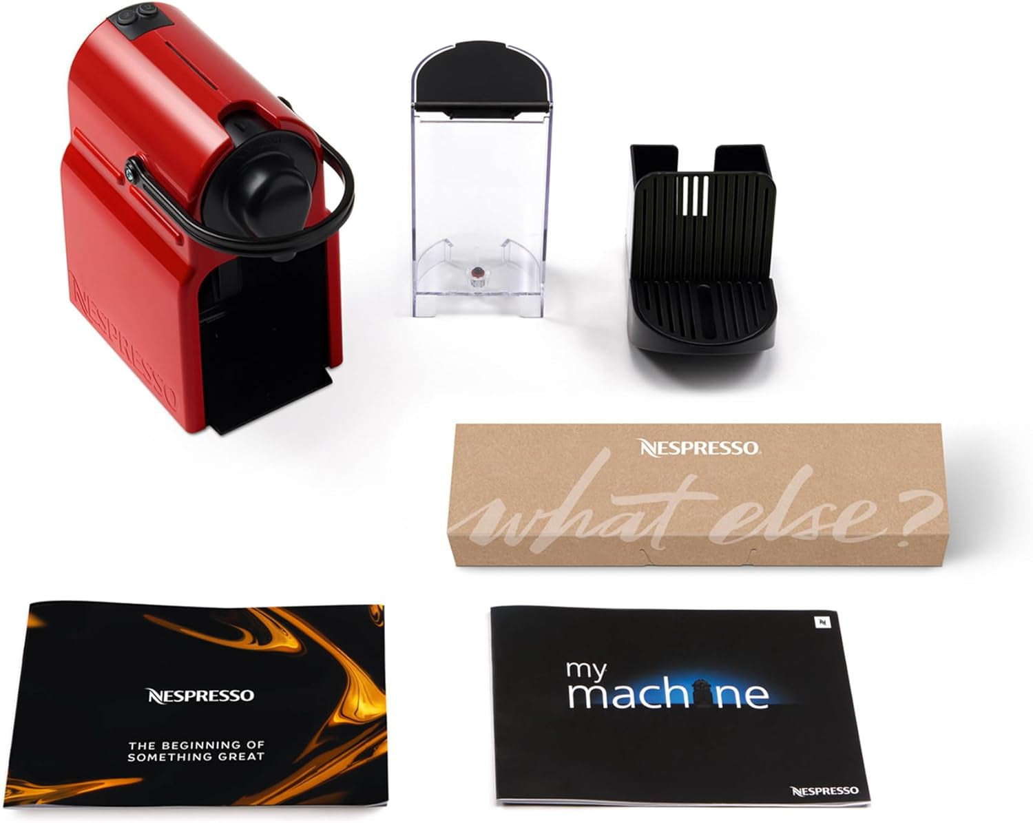 Krups Nespresso Inissia Cafetera Espresso - Máquina Espresso Compacta para Cápsulas de Café, Presión de 19 Bar, Calentamiento Rápido en 25 Segundos, Función de Ahorro de Energía, Depósito de Agua de 0,7 L, Roja, Modelo YY5506FD