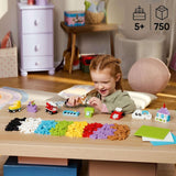 Set creativo LEGO Classic para construir y jugar - set con ladrillos de colores - construye una casa, un perro, un coche divertido, un teclado de piano y un arcoíris - set de manualidades para niños y niñas a partir de 5 años Juegos de construcción Besuche den LEGO-Store