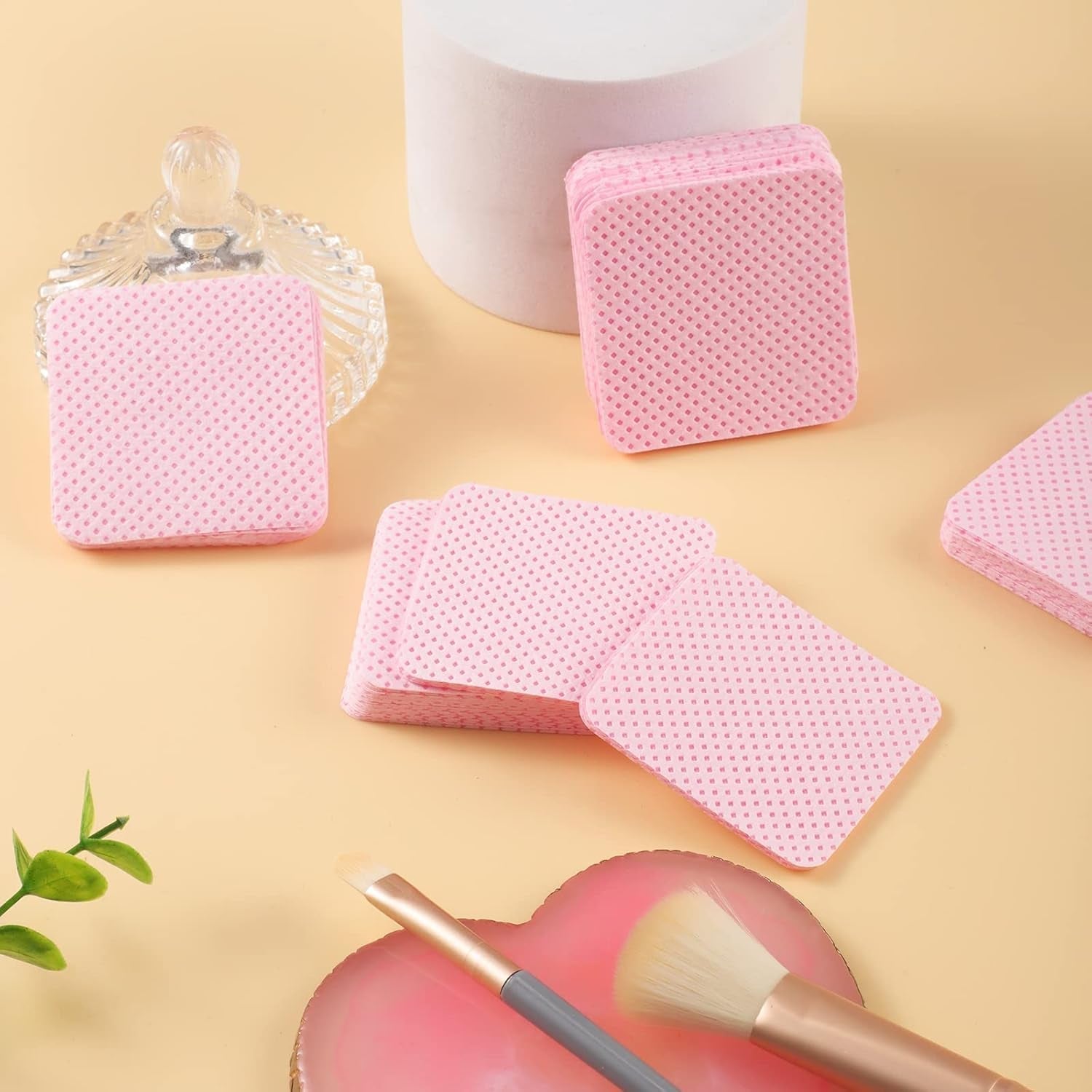 300 Stück Nagellackentferner Pads, Fusselfreie Nägel Wattepads Für Nägel Nagellackentferner Toallitas para uñas sin pelusa Limpiador Gelnägel - Rosa