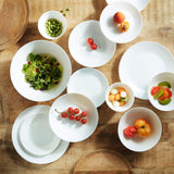 Juego de Vajilla Blanca para 6, 24 Piezas, 6 Platos Llanos, 6 Platos Llanos, 6 Platos de Postre y 6 Tazas, Multicolor, 24 Piezas