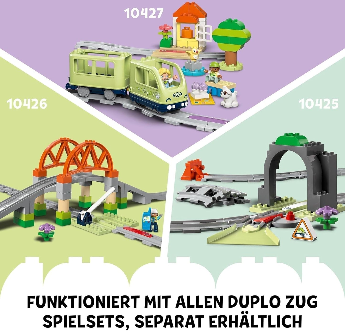 LEGO DUPLO Town Tren de aventuras interactivo, juego con luces y sonidos para juegos de rol, permite a niños de 2 años construir vías, juguete educativo preescolar 10427 Juegos de construcción Besuche den LEGO-Store