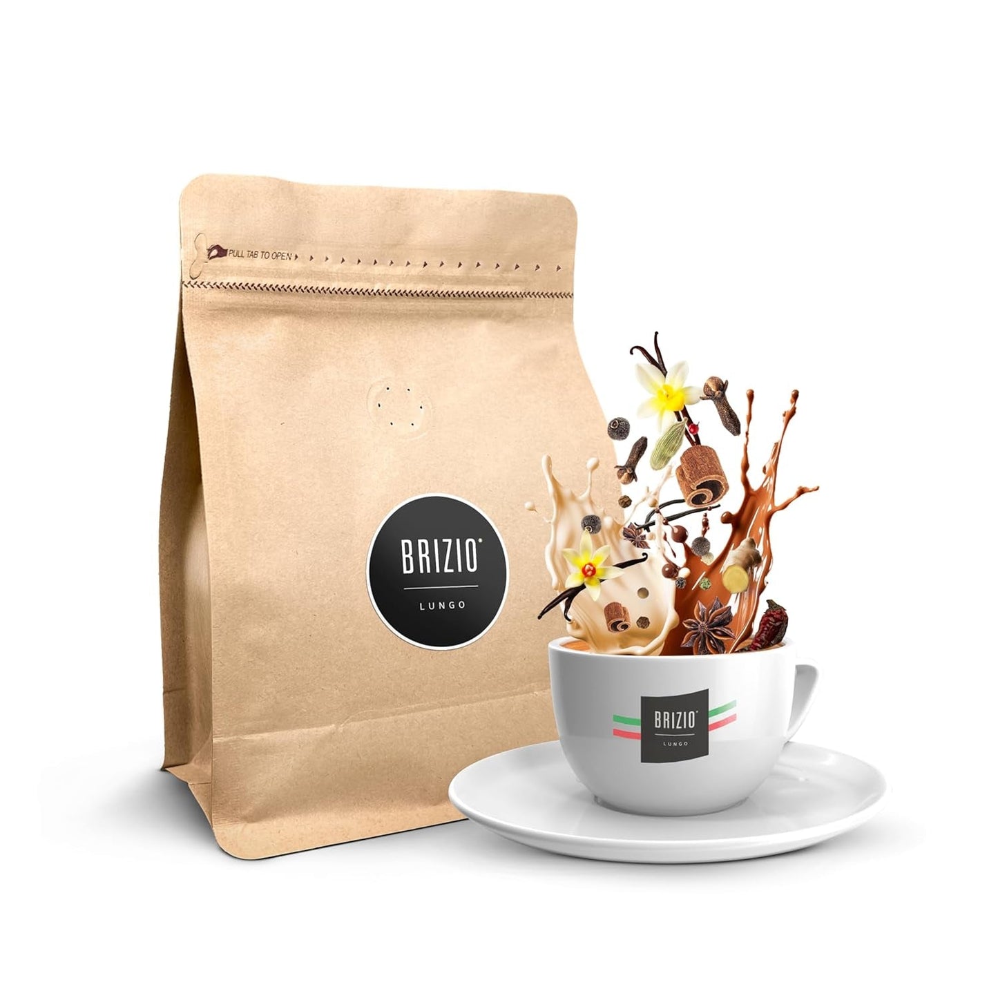 Lungo – Bolsa de muestra 250g – Café espresso italiano en granos – 100% Arábica – Tueste medio – Completo y suave – Chocolate, Vainilla y Caramelo