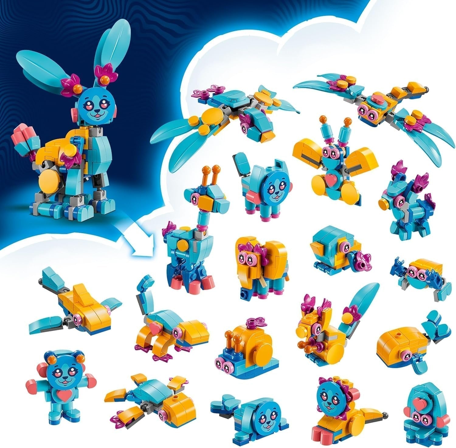 LEGO Dreamzzz Bunchus: Conejito de juguete para niños, aventuras creativas de animales, juego de fantasía 20 en 1 con minifigura de Izzie, regalo para niñas y niños de 7 años, 71488 Juegos de construcción Besuche den LEGO-Store