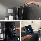 Cafetera espresso totalmente automática Siemens EQ700, pantalla TFT a color grande, 36 bebidas frías y calientes, cerveza fría, función 2 tazas, control por aplicación, sistema de limpieza automático, acero inoxidable negro, TQ717D03
