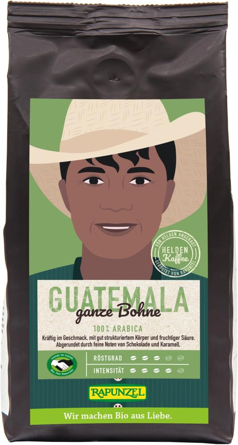 Café Orgánico Rapunzel Hero Guatemala, granos enteros HIH (6 x 250g)