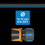Fiskars Manguera de jardín S, Maciza, Manguera de agua para riego manual, 13 mm (1/2"), Longitud: 15 m, Conexión universal, Protección UV, Protección contra heladas, Resistente a la torsión, Azul, 1076049