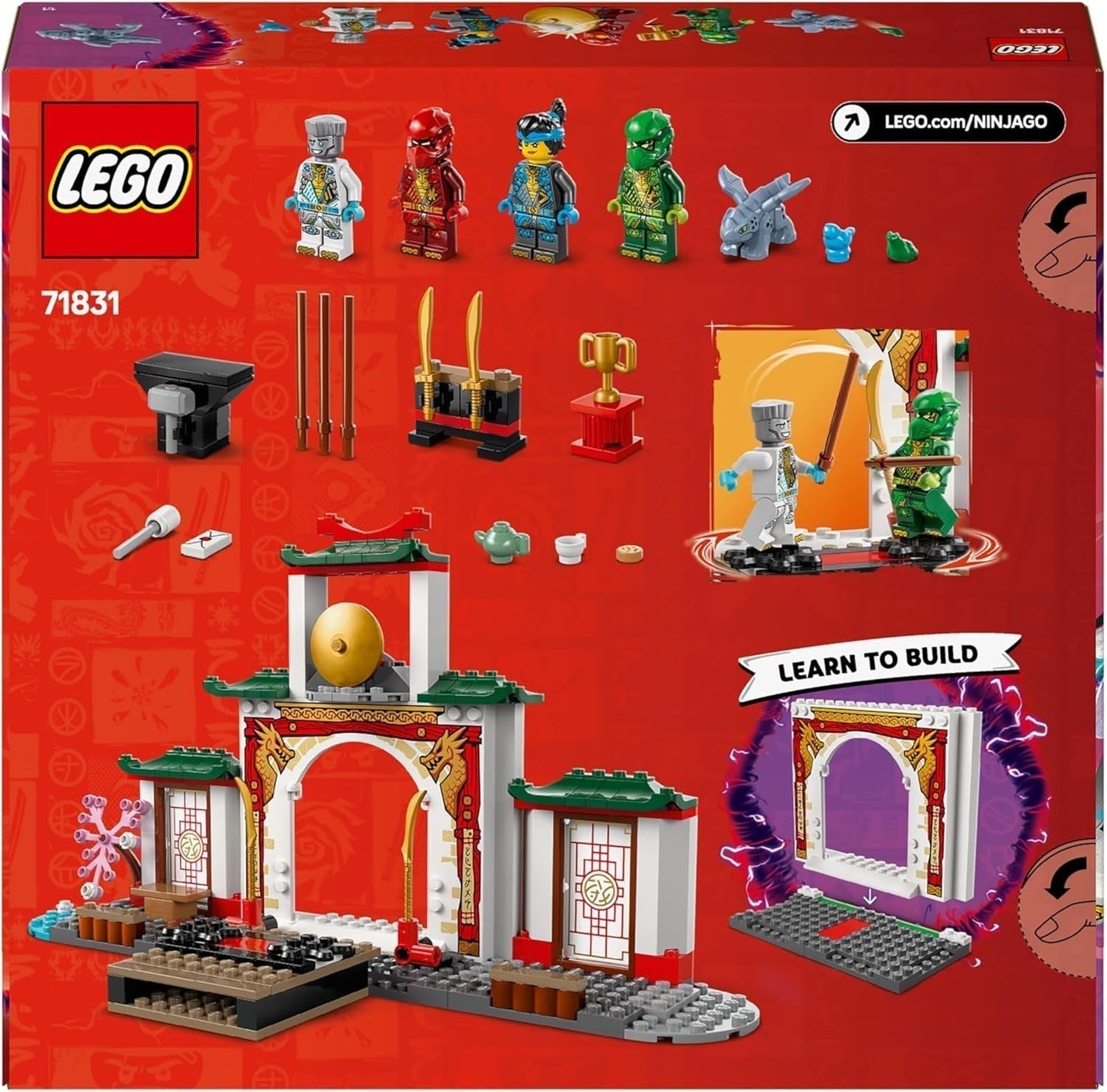 LEGO NINJAGO Templo Ninja Spinjitzu - Juego con 4 minifiguras y 1 figura de dragón - Set de construcción - Regalo de Navidad o cumpleaños para niños y niñas a partir de 4 años 71831 Juegos de construcción Besuche den LEGO-Store