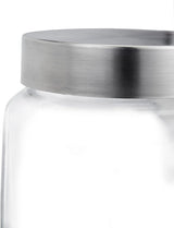 Relaxdays Botes para Dulces, Juego de 4 Botes para Dulces de 1,5 L, Barra de Caramelo, Tapa de Acero Inoxidable, Transparente, Plateado, Cajas para Almacenar Alimentos Naty Shop