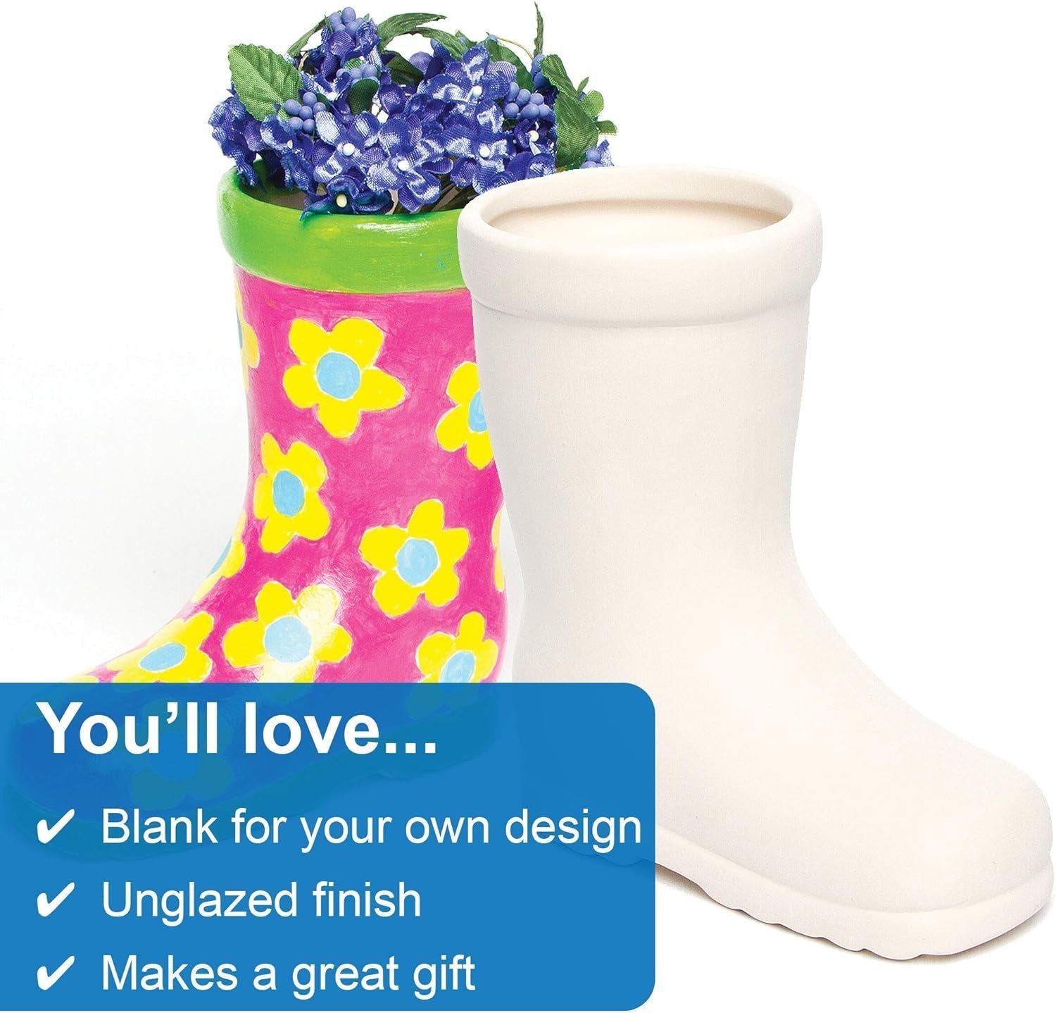 Macetas de cerámica para niños 'Wellies' de Baker Ross (paquete de 2)