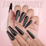 FANDAMEI 12 colores 288 Uds uñas postizas lisas bailarina larga ataúd uñas postizas puntas de uñas acrílicas uñas postizas largas de bailarina