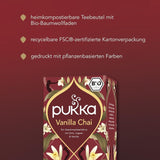 Pukka | Mezcla de tés aromatizados orgánicos "Vanilla Chai" | Canela, jengibre y vainilla | Tea for a treat with natural sweetness | Paquete de 1 | 20 bolsitas de té