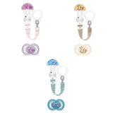 MAMÁ | Chupete y Cadena para Chupete, 6+ Meses, Selección Aleatoria de Colores, Anatómico, Simétrico, Fabricado en Silicona, Lavable, Longitud Ajustable, Compatible con Todo Tipo de Chupetes