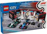 LEGO City Garaje de F1 con Mercedes-Amg y coches de carreras Alpine - Coche de carreras de Fórmula 1 con 2 conductores y 4 minifiguras mecánicas - Regalo para niños y niñas mayores de 7 años y aficionados 60444 Besuche den LEGO-Store Building Sets