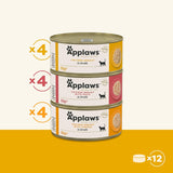 Applaws Paquete múltiple de comida húmeda para gatos 100% natural premium con pollo en caldo - Paquete de 12 latas x 156 g