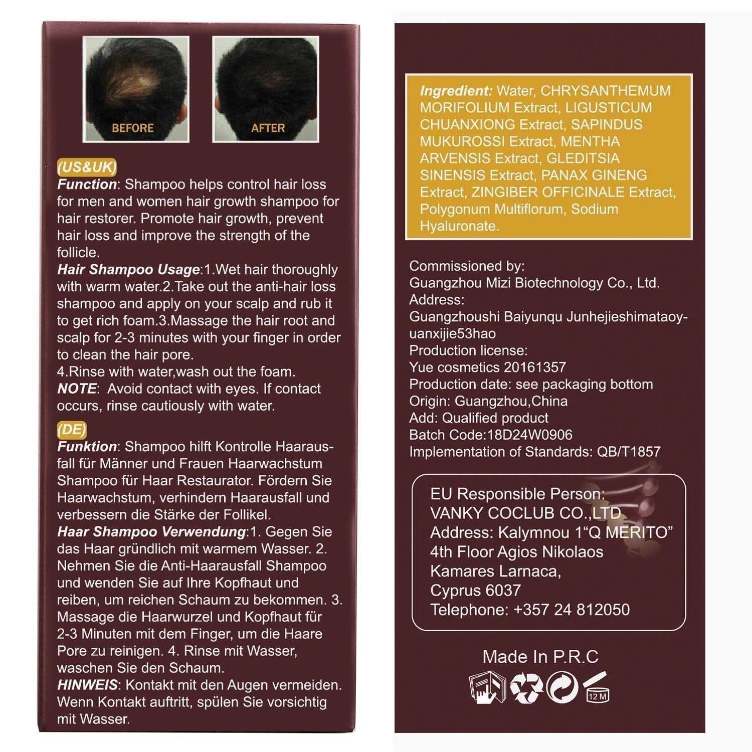 Champú para el crecimiento del cabello, anticaída, champú para la caída del cabello, champú a base de hierbas naturales para un crecimiento más rápido del cabello, loción Naty Shop Hair Care