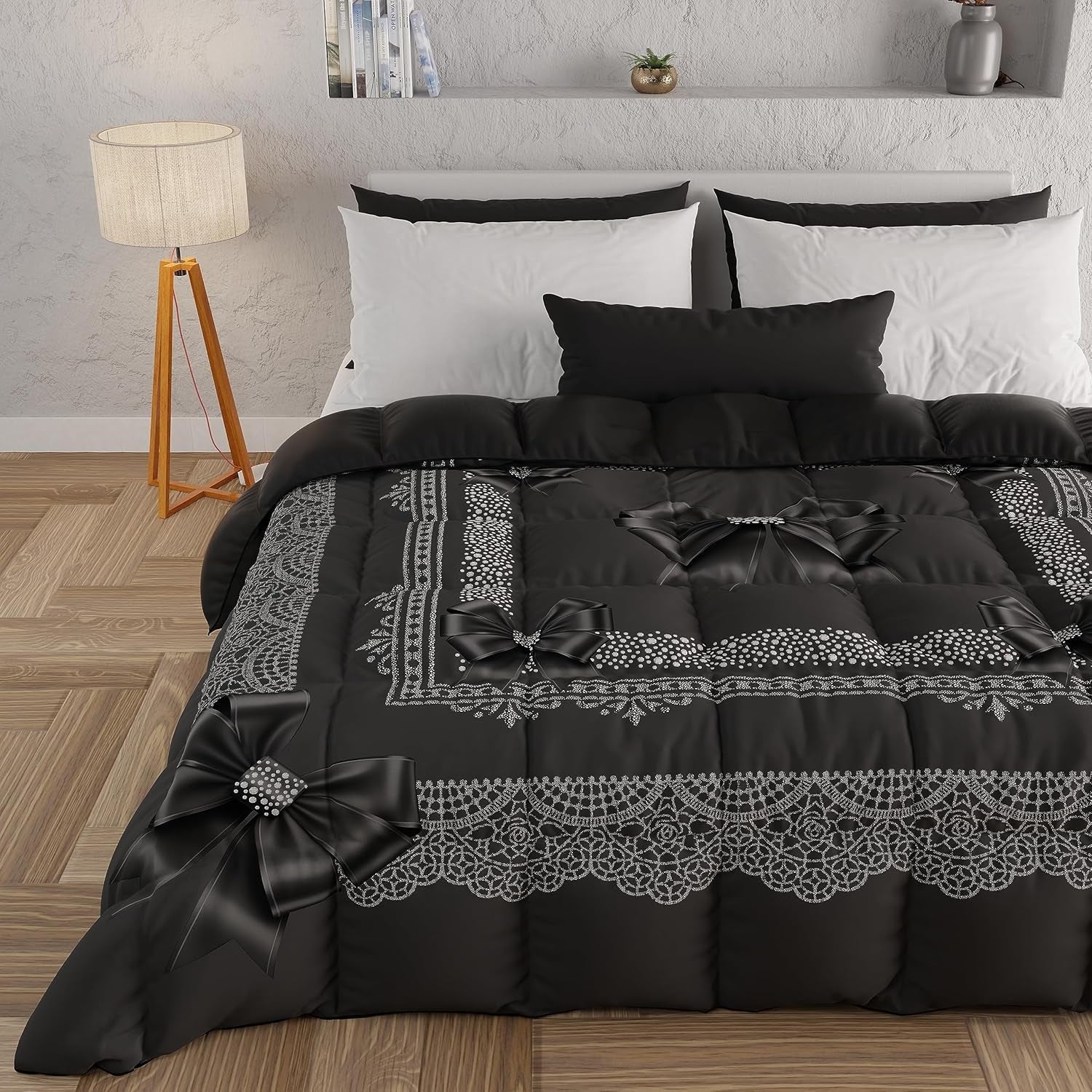 PETTI Artigiani Italiani - Edredón de invierno, Edredón de invierno, Edredón sencillo, Doble cara, Monocolor e impresión digital, 100% microfibra antialérgica, Made in Italy Edredones y edredones Naty Shop Arco de diamantes 160 X 190 Cm