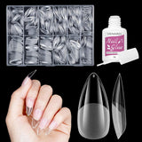 Uñas postizas cortas bailarina 500 Uds pegamento en 12 tamaños uñas artificiales Gel suave corto cobertura completa puntas de uñas para uñas de Gel cortas S