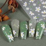 5 uds Geprägte Gänseblümchen Nagelsticker Selbstklebend Blumen Nagelaufkleber Gänseblümchen Schmetterling Nagel Sticker Nageldesign Aufkleber Nägel Zubehör Blume Nail Sticker Flower Nail Art Stickers